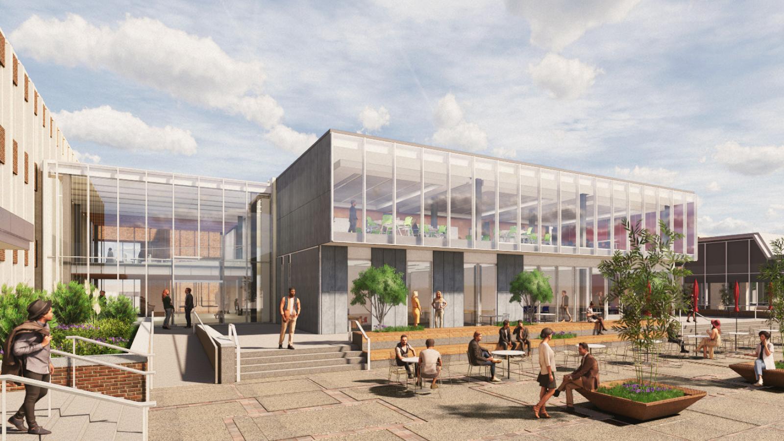 Rendering of the proposed renovation for the Graduate School of Education