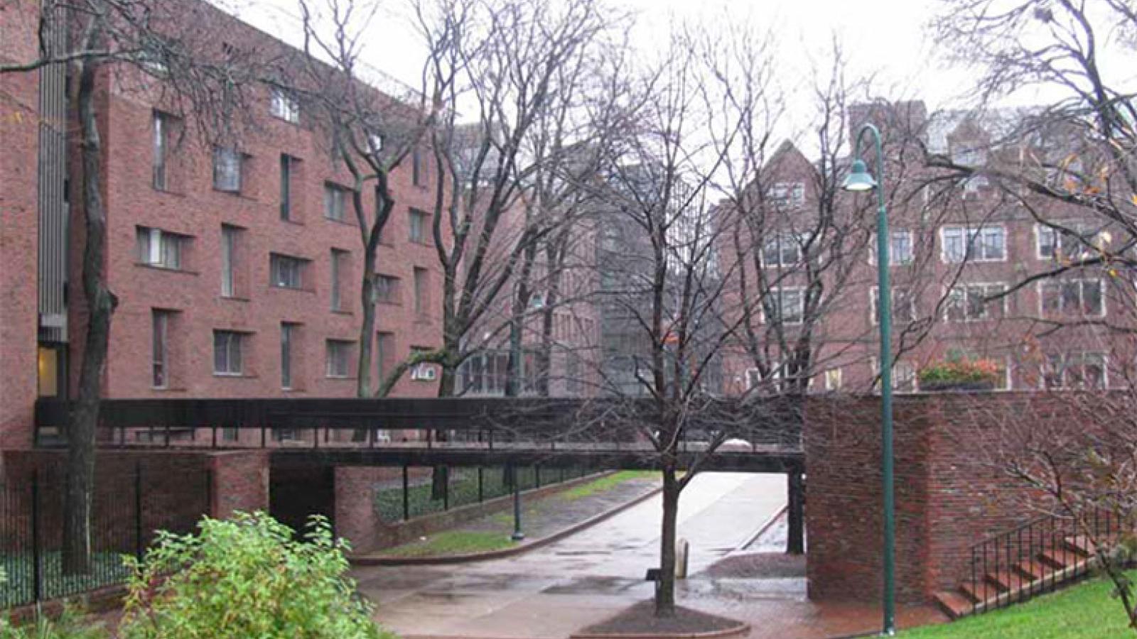Hill college house existing bridge on west side