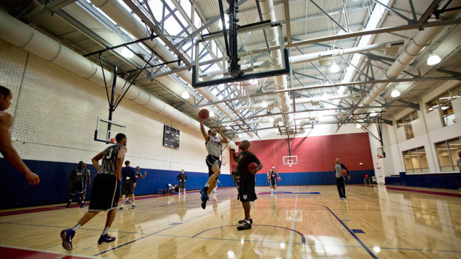 Renovated basketball court.