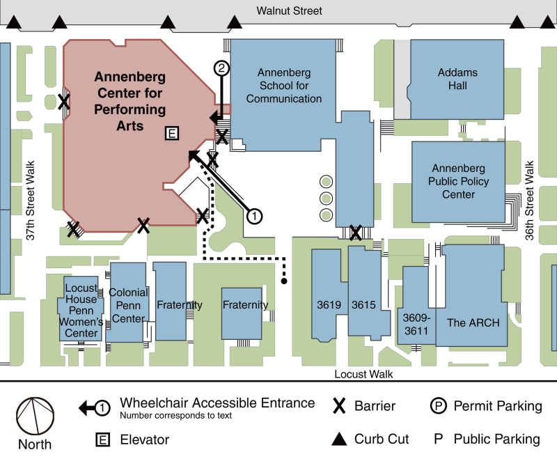 Annenberg Center for the Performing Arts Accessibility Map