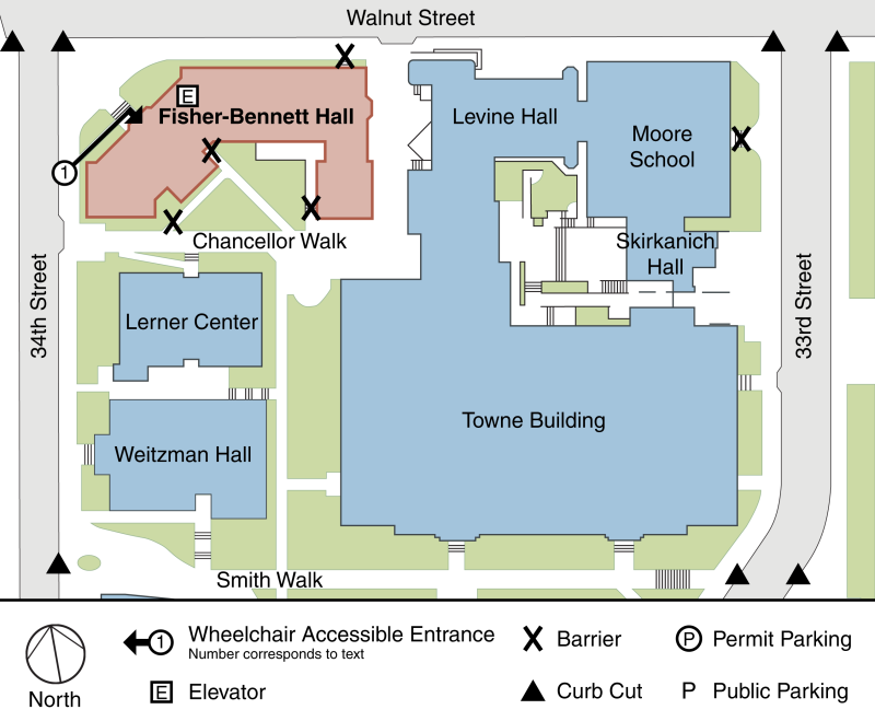 Fisher - Bennett Hall Accessibility Map