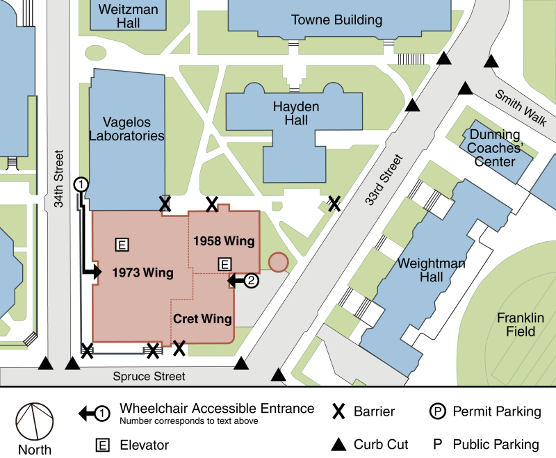 Chemistry Laboratories: Cret Wing Accessibility Map