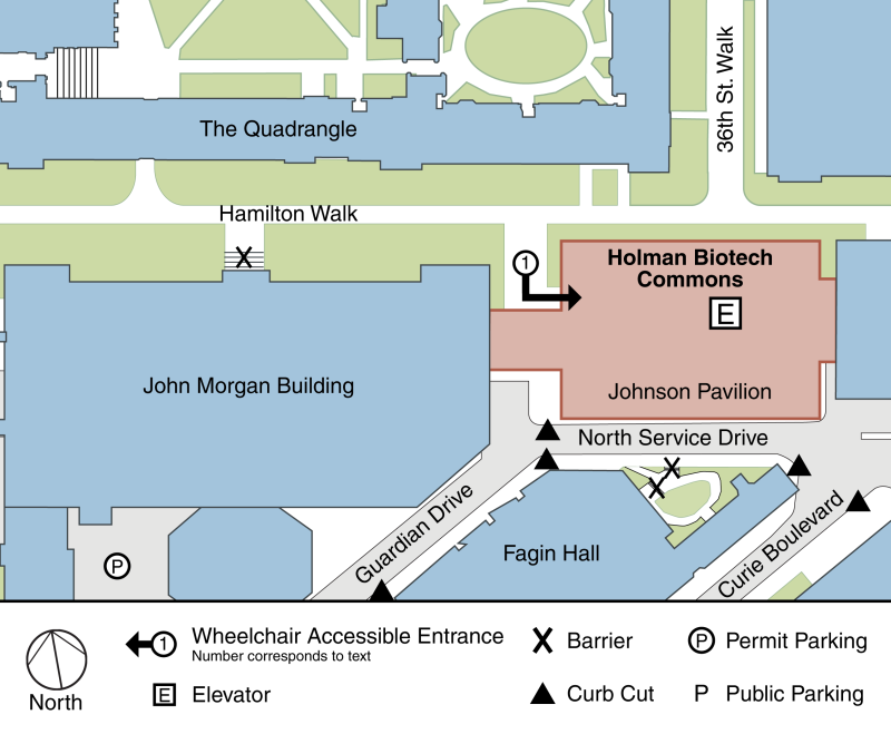 Holman Biotech Commons Accessibility Map