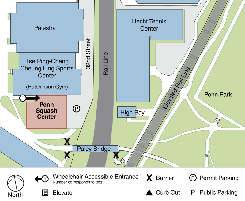 Penn Squash Center Accessibility Map