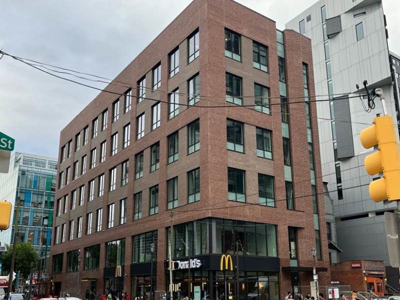 street view of office building with McDonalds on first floor 