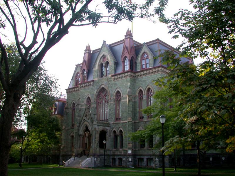 College Hall facade surrounded by trees