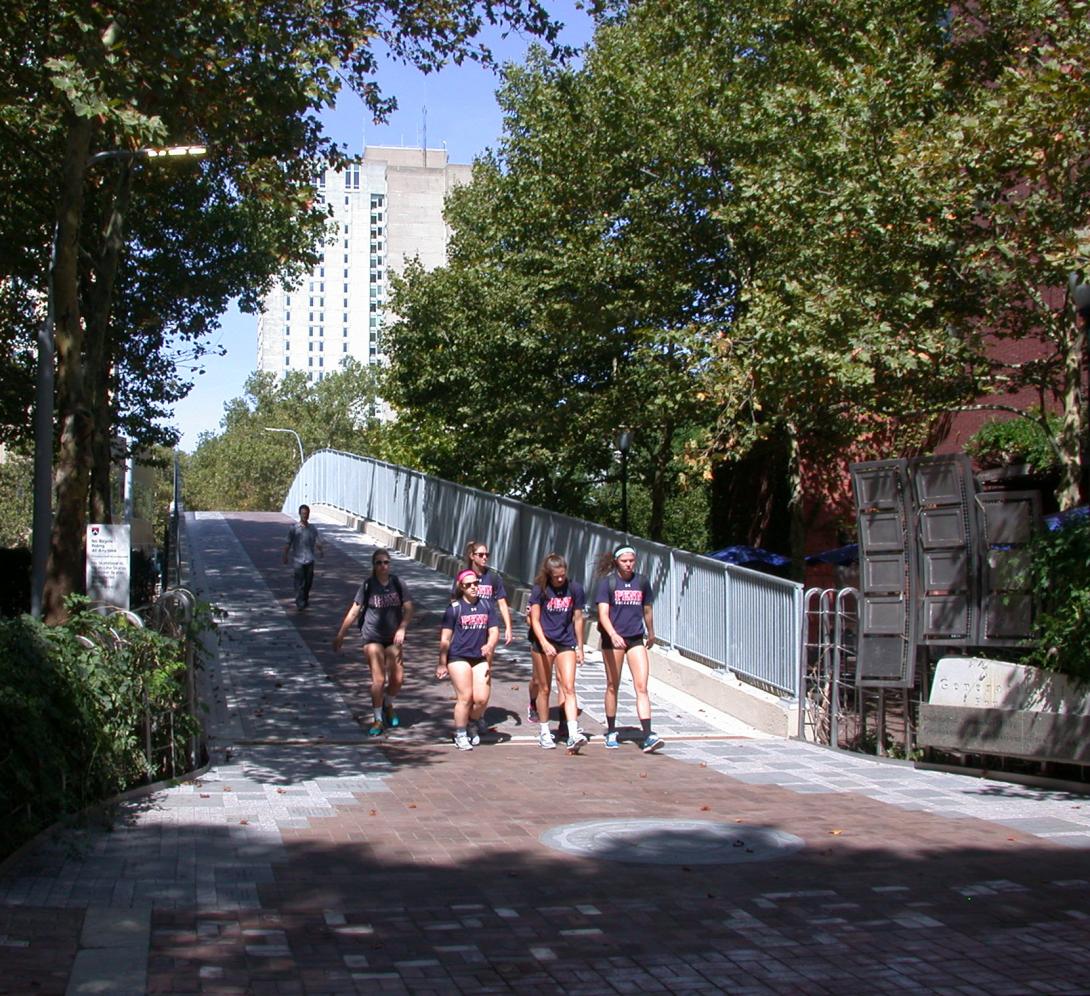 Class of 1949 Bridge with students walking