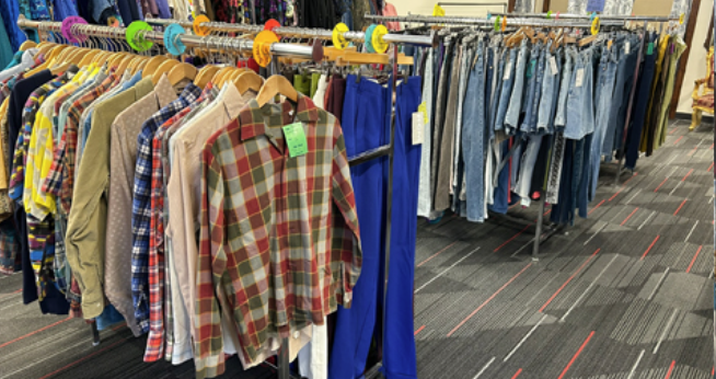 racks of vintage clothing