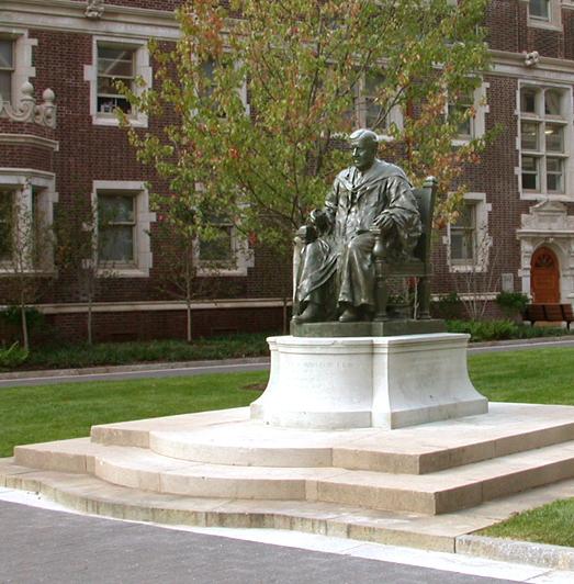Charles Custis Harrison statue in a courtyard