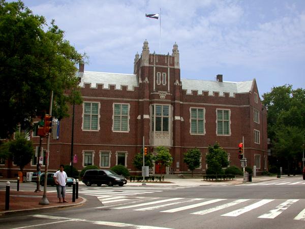 Fisher Bennett Hall as seen from across the intersection
