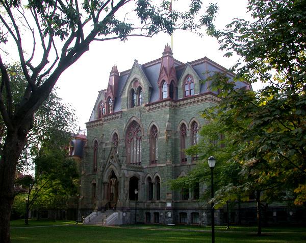 College Hall facade surrounded by trees