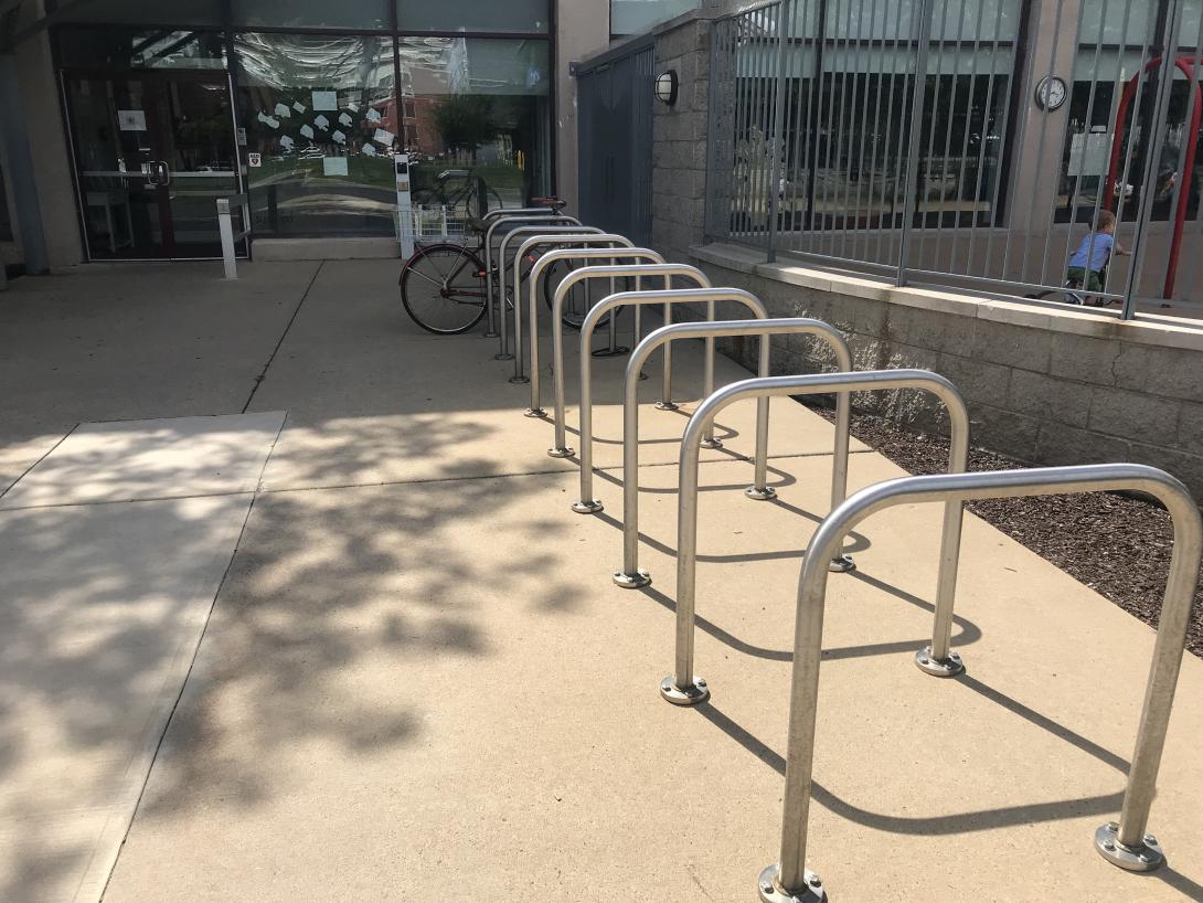 Bike rack at the Penn Children's Center