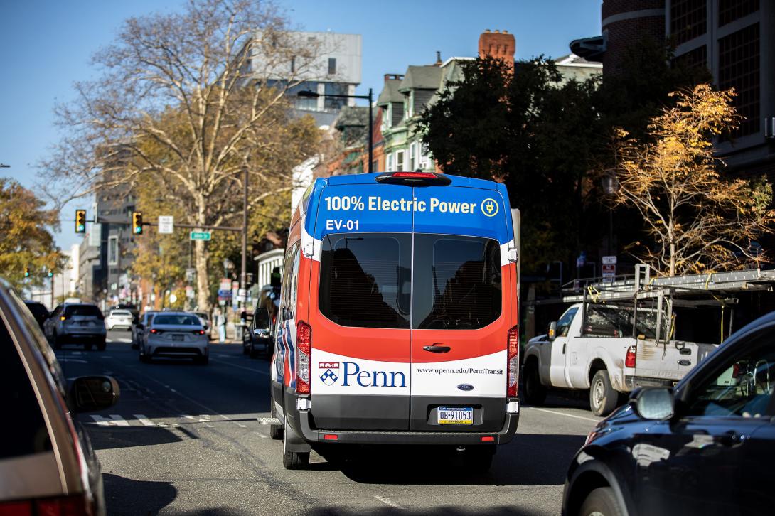 Photo of Penn electric vehicle on city streets