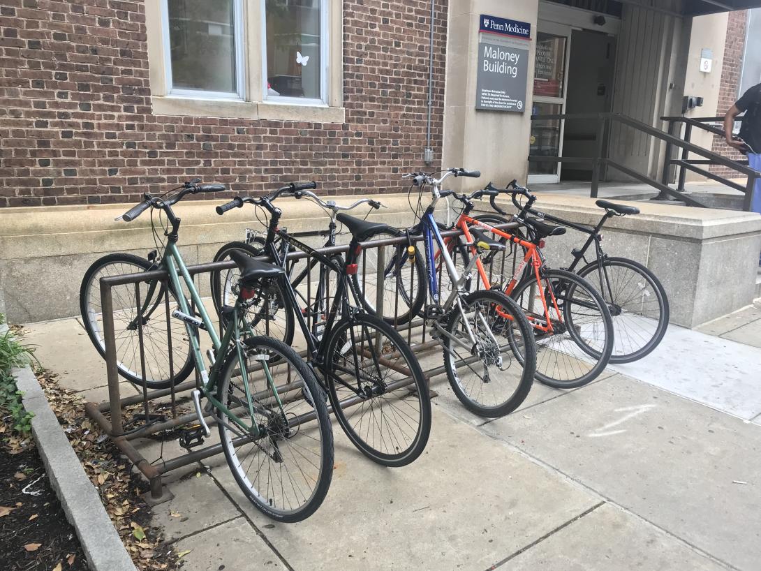 Bike rack at the Maloney Building