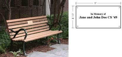 University bench in memory of