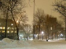 Snowy Night on Campus
