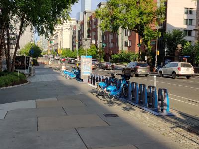 picture of Indego Bike Share in front of Domus at 34th and Chestnut
