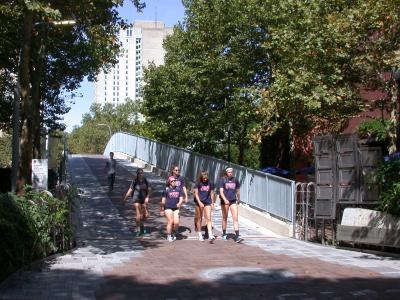 Class of 1949 Bridge with students walking