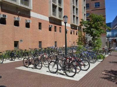 bike rack next to Blockley South