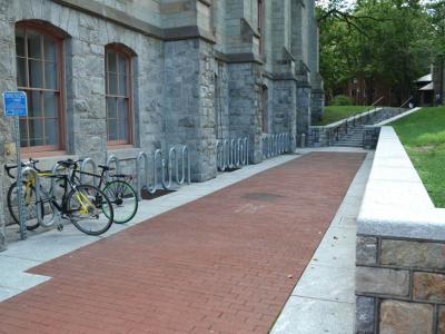 bike rack next to Cohen Hall North