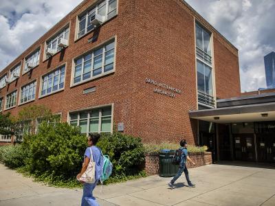 Street view of brick laboratory building