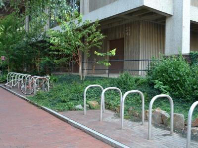 bike rack in front of Van Pelt East