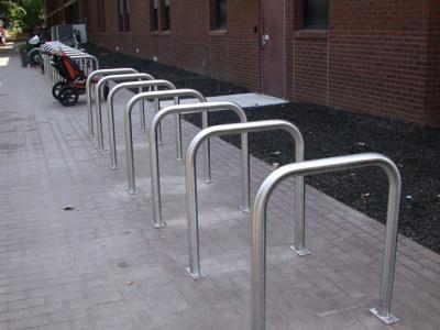 bike rack beside Van Pelt Gregory