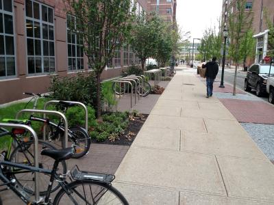 bike rack in front of Clinical Research Building