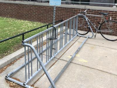 Hillel at Steinhardt Hall bike rack