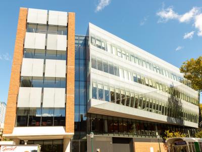 Academic Research Building exterior from spruce street