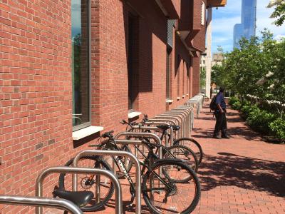 bike rack outside Lauder College House