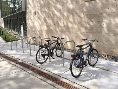 bike rack behind Perry World House