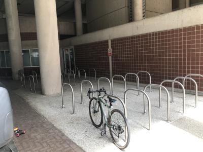 bike rack outside of Stemmler - close to HUP